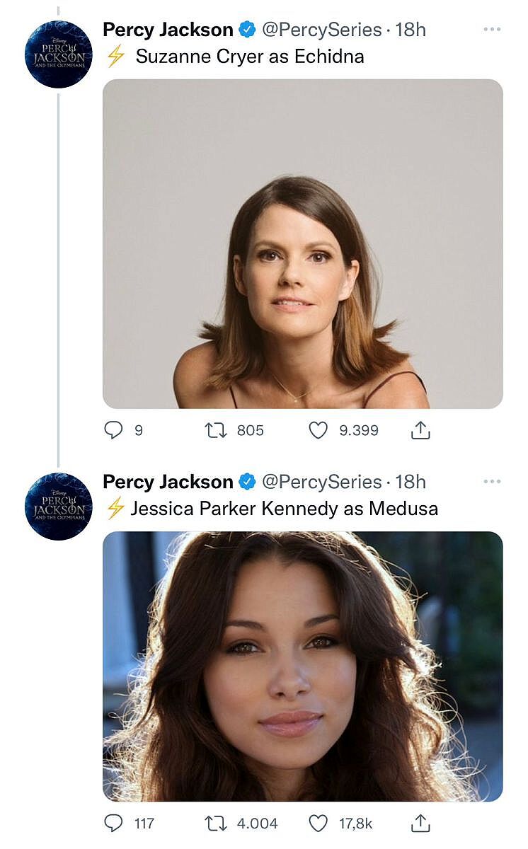 Divulgação oficial da série “Percy Jackson e os Olimpianos” feita no Twitter da produção.